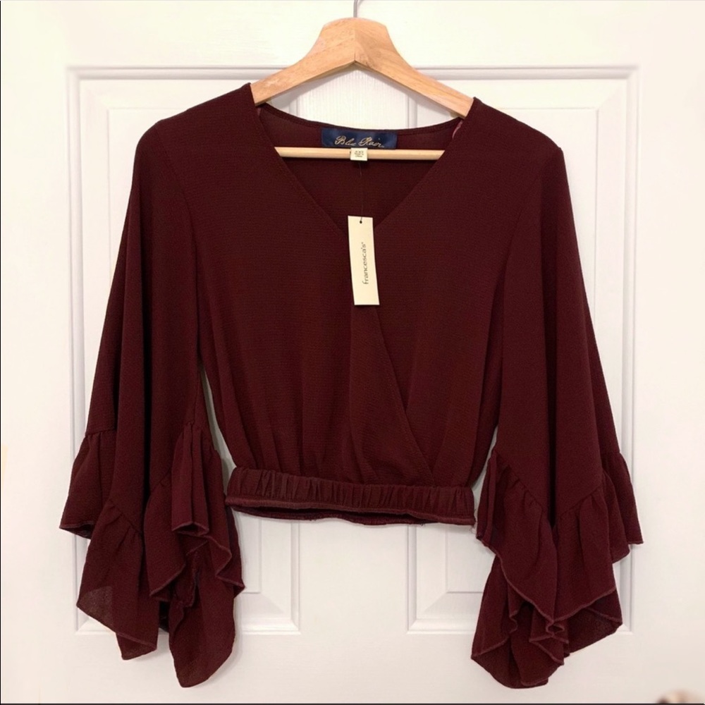 Dark Purple Francesca’s Bell Sleeve Top